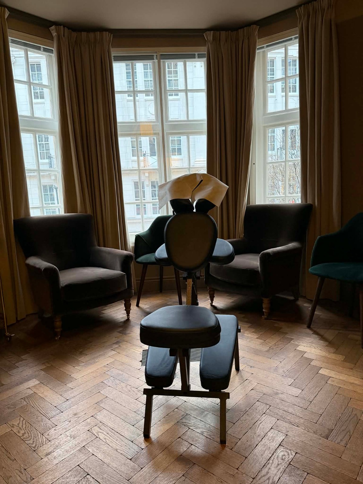 Corporate chair massage in a modern Central London office