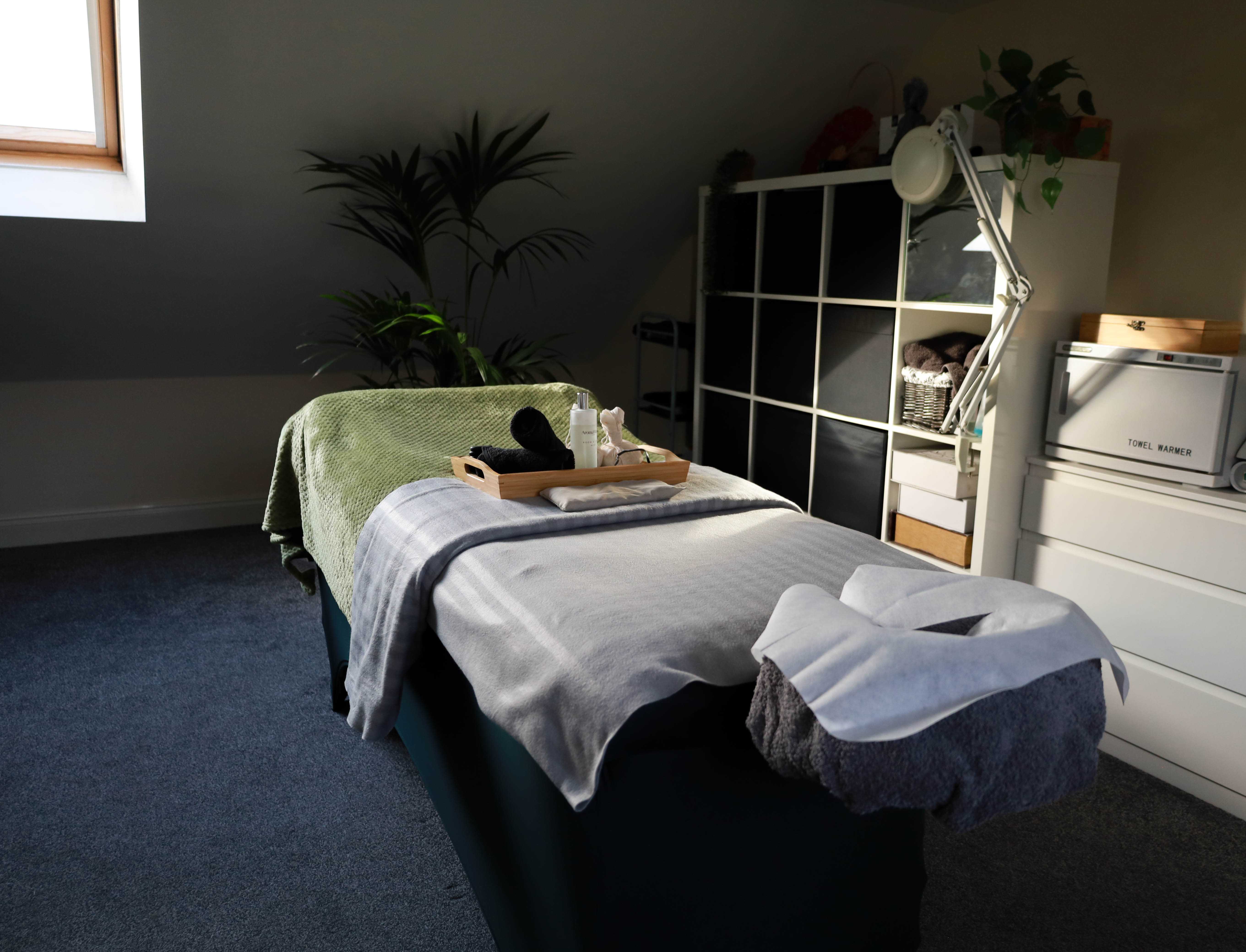 Peaceful massage treatment room in North West London at Zen Space